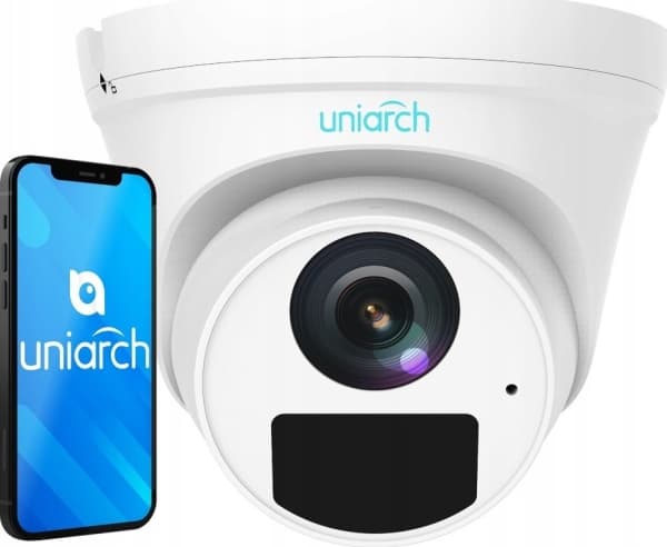 Uniarch IPC-T125-APF28, IP-säkerhetskamera, Inomhus & utomhus, Kabel, Tak, Vit, Turret