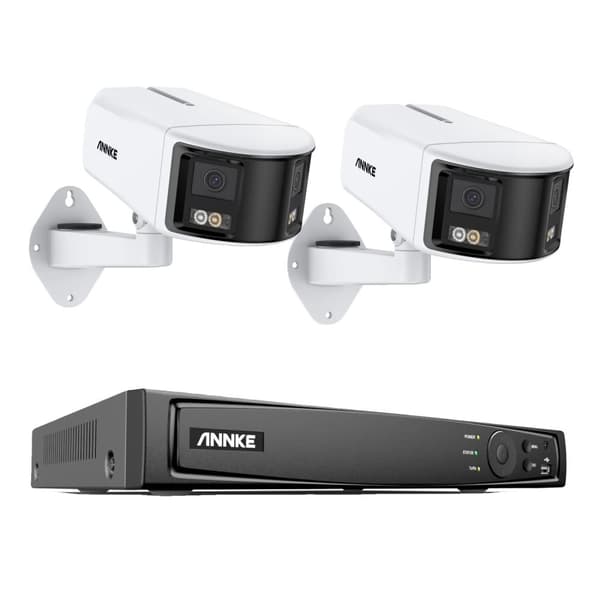 6MP POE -turvakamerajärjestelmä, 8MP NVR, 180° kaksoislinssi, yökuvaus,1T1T, 2 kpl 51dw Nvr:lla 2pcs 51dw With nvr