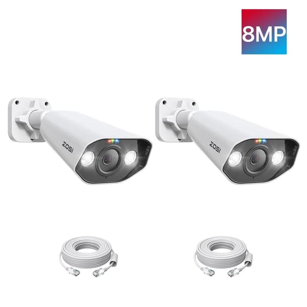 4K Poe Säkerhetskamera, 8MP Ultra HD, Nattvisionslägen,4 stycken 8MP-kameror