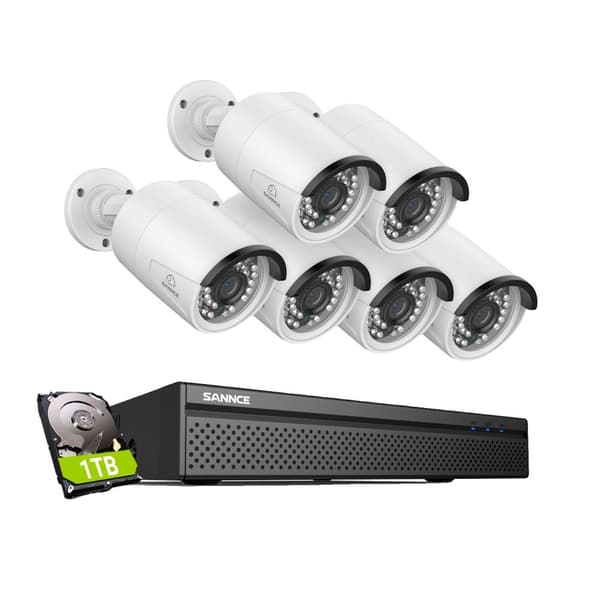 8MP 4K POE Sikkerhedskamerasystem, Natvision, Smart Detektion,6 stykker 0TB