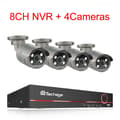 Miniatyrbillede 2 af 2: CCTV Sikkerhedssystem, 4MP HD Opløsning, To-vejs Lyd, , 8CH NVR 4 Cameras, 3T（户外运动）