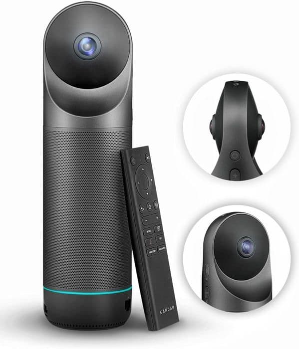 KanDao Meeting Pro videokonferenskamera, 360 graders HD 1080P onlinemöteskamera, hybrid mötesrumskamera med