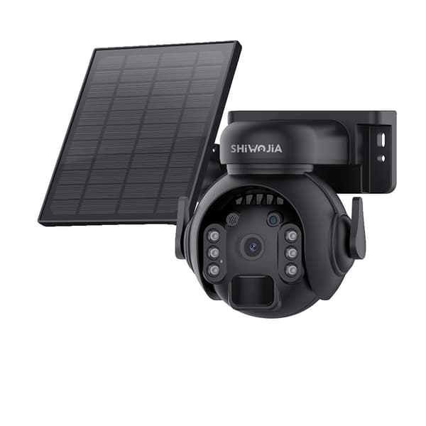 4G Aurinkovoimalla toimiva turvakamera, 5MP HD-tarkkuus, 360° katselukulma,Musta 4G KAMERA