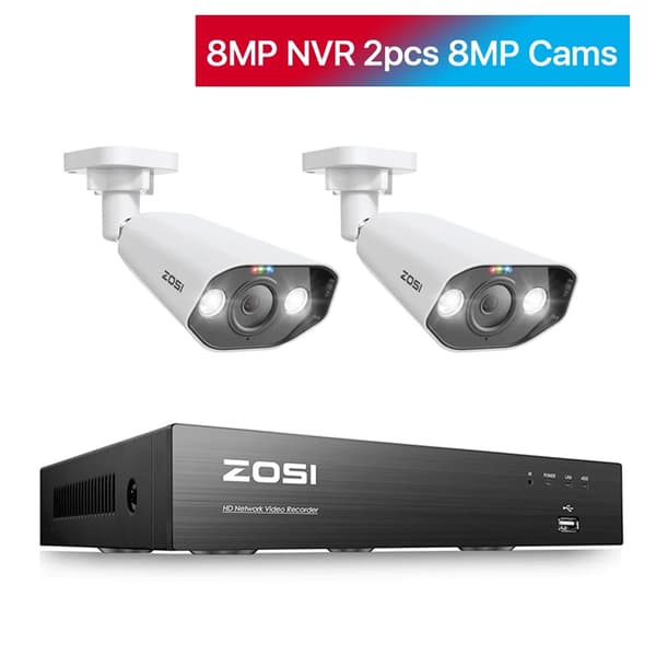 ZOSI POE -turvakamerajärjestelmä, 8MP Ultra HD -tarkkuus, edistynyt yökuvaus,