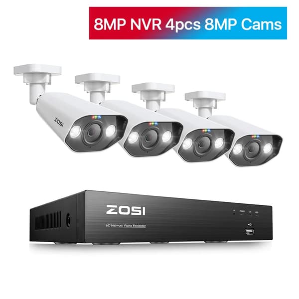 ZOSI POE -turvakamerajärjestelmä, 8MP Ultra HD -tarkkuus, edistynyt yökuvaus,