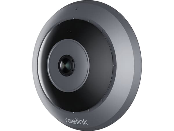 Reolink Fisheye Series P520, IP-sikkerhetskamera, Inne & Ute, Koblet med ledninger (ikke trådløs), Google Assistant, Tak/Vegg, Grå, Sort Grå, Sort