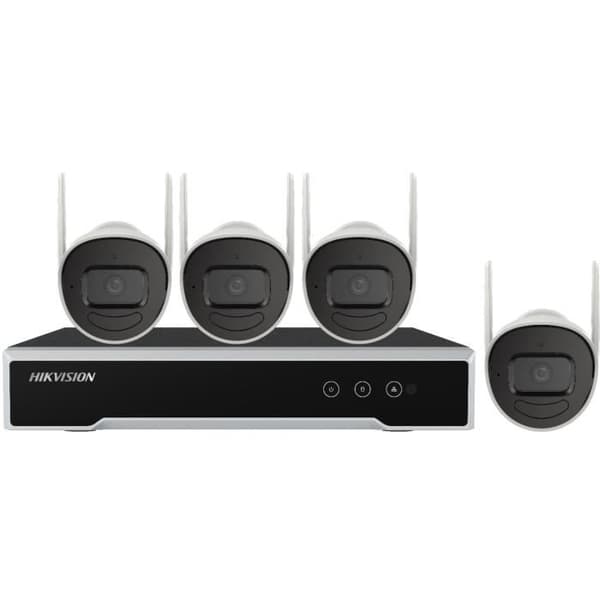 HIKVISION Wi-Fi IP Kit 4 Fixed Bullet Kameror 2MP IR 30m + 1 NVR Wi-Fi 4 kanaler + 1 hårddisk 1 TB