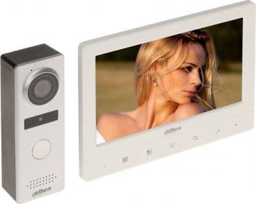 Dahua 4-Wire Series KTA02 - Video Intercom Kit - IP intercom station with monitor - med kamera - hvit, sølv