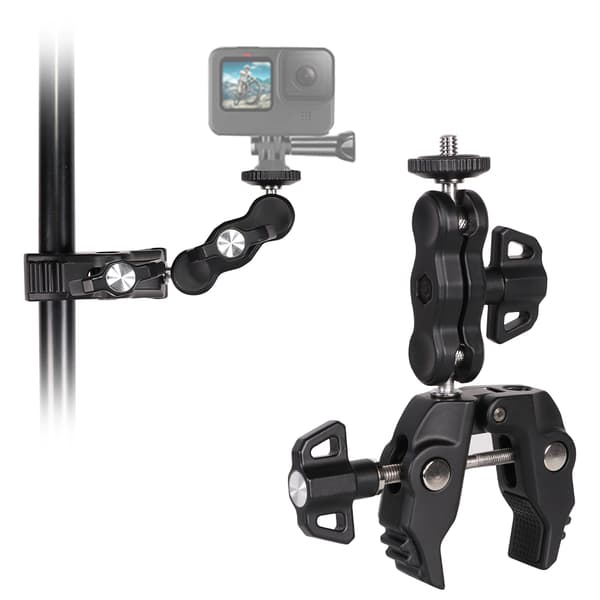 Klemmeholder til et kamera og et GoPro sportskamera
