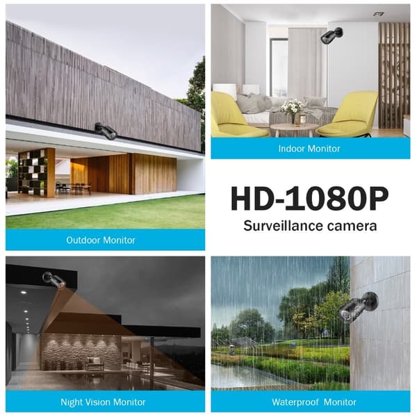 ANNKE 1080P Turvakamera, Yöllinen Näköetäisyys Jopa 66ft, Säänkestävä Suunnittelu,1080p