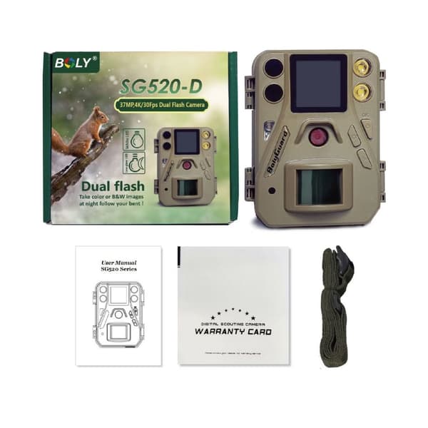 Bolyguard SG520-DB Åtelkamera, 37MP, 4K HD, PIR, IR, IP66