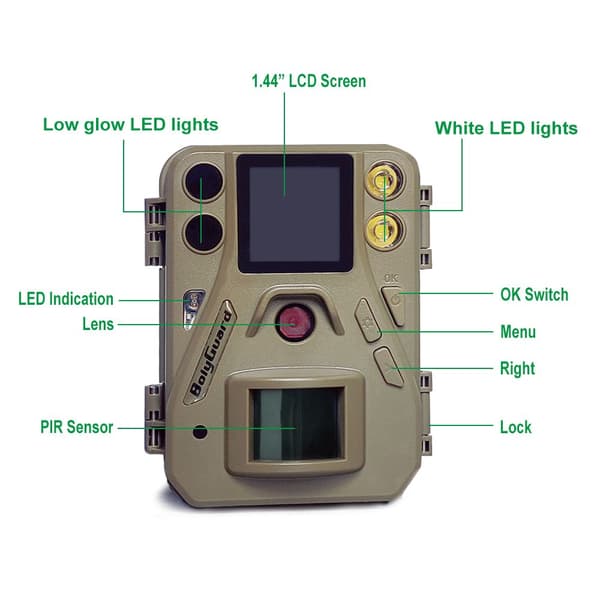 Bolyguard SG520-DB Åtelkamera, 37MP, 4K HD, PIR, IR, IP66