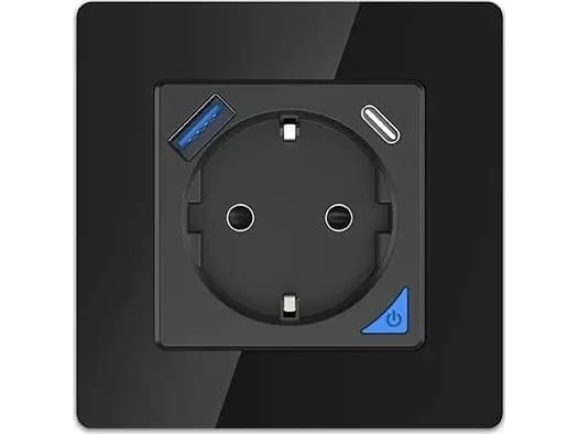 Extralink Smart Life vägguttagsset Pro | intelligent uttag + ram | färg svart, 230V, 1x USB A, 1x USB C, WiFi