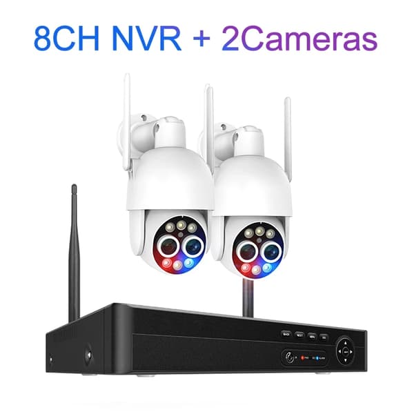 8CH Langaton Turvakamerajärjestelmä, 8MP Resoluutio, 8X Hybridizoom,2T, 8CH ja 2 kameraa
