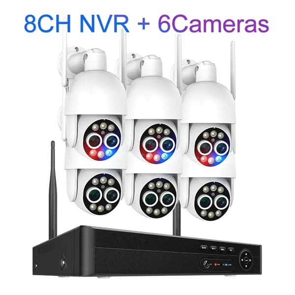8CH Langaton Turvakamerajärjestelmä, 8MP Resoluutio, 8X Hybridizoom,2T, 8CH ja 2 kameraa