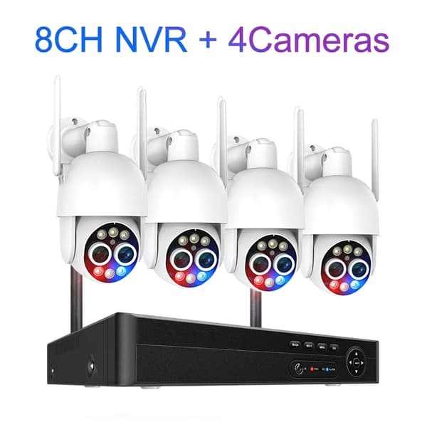 8CH Langaton Turvakamerajärjestelmä, 8MP Resoluutio, 8X Hybridizoom,2T, 8CH ja 2 kameraa