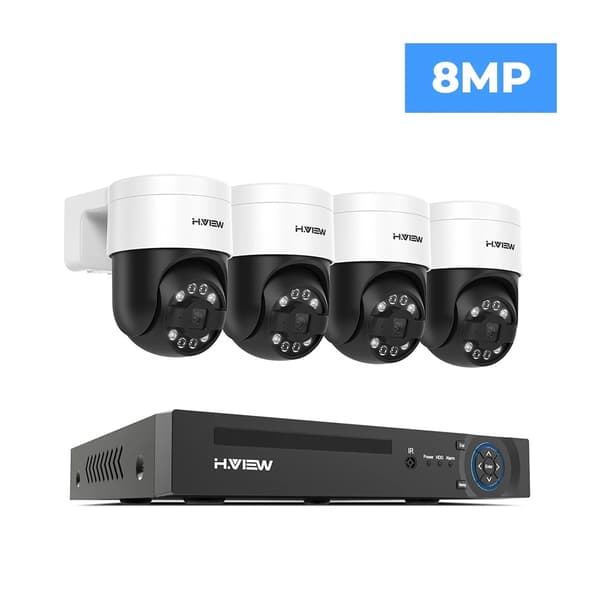 Säkerhetskamerasystem, 8MP upplösning, 4 stycken kameror,Ingen, 8MP 4PCS Kameror