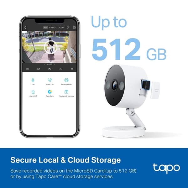 TP-Link Tapo Sisä- ja ulkotilojen Wi-Fi-turvakamera / Tapo C120