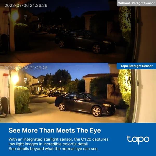 TP-Link Tapo Sisä- ja ulkotilojen Wi-Fi-turvakamera / Tapo C120