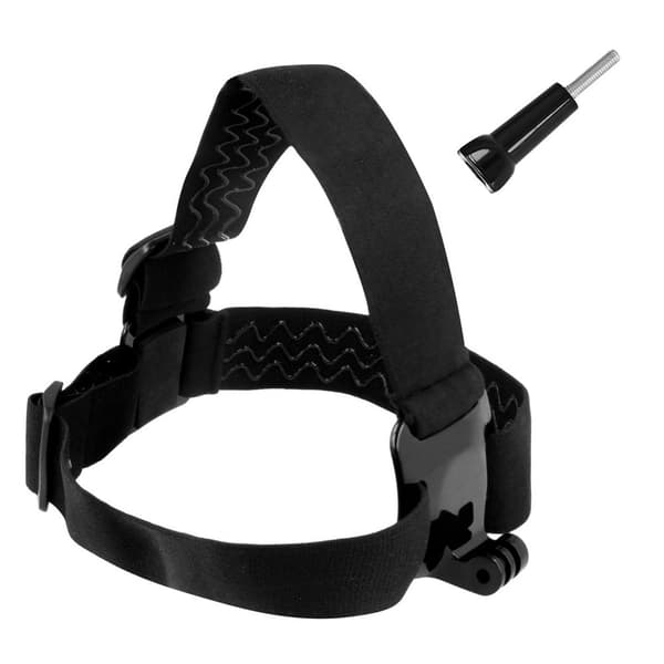 Hjälm pannband för GoPro sportkameror, justerbart, universal, svart