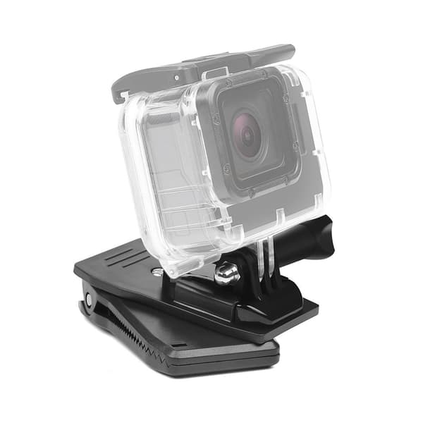 En hållare med klämma för montering av en GoPro sportkamera