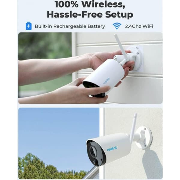 Reolink Argus Eco 3MP AI overvågningskamera til udendørs og indendørs brug, USB-C
