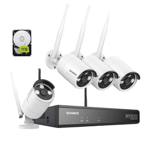 SANNCE 5MP Wifi Overvågningskamera, To-Vejs Lyd, Nattesyn op til 100ft,6STK 1TB 4PCS 1TB