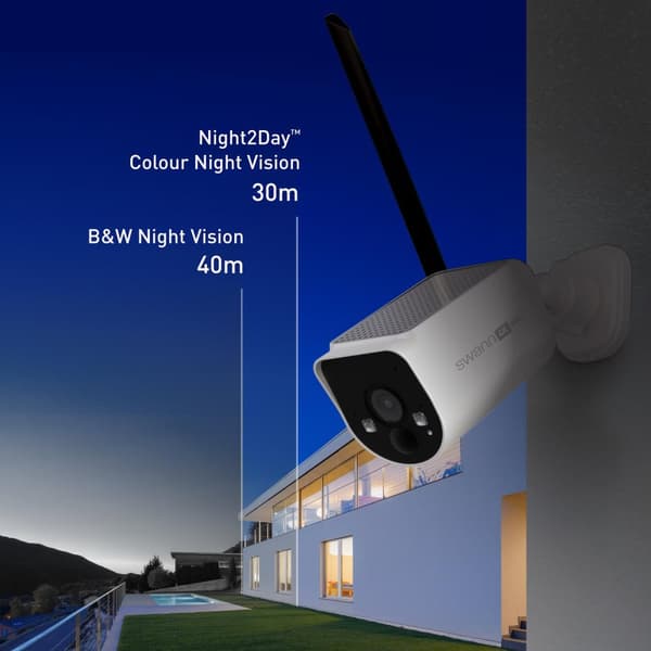 Swann MaxRanger4K™ Solar 3-Pack Camera Wireless Security System inkl 64GB SD Card Hub