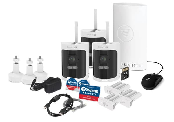 Swann Allsecure4K™ 3-Pack Trådlöst Övervakningskamerasystem inkl 64GB SD Card Hub