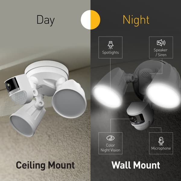 Swann 4K Floodlight Security Camera with 2-Way Talk, Siren with Heat & Motion Detection