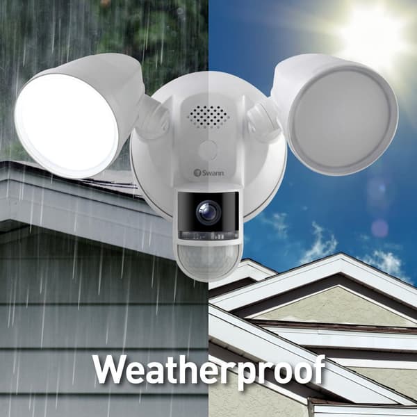 Swann 4K Floodlight Security Camera with 2-Way Talk, Siren with Heat & Motion Detection