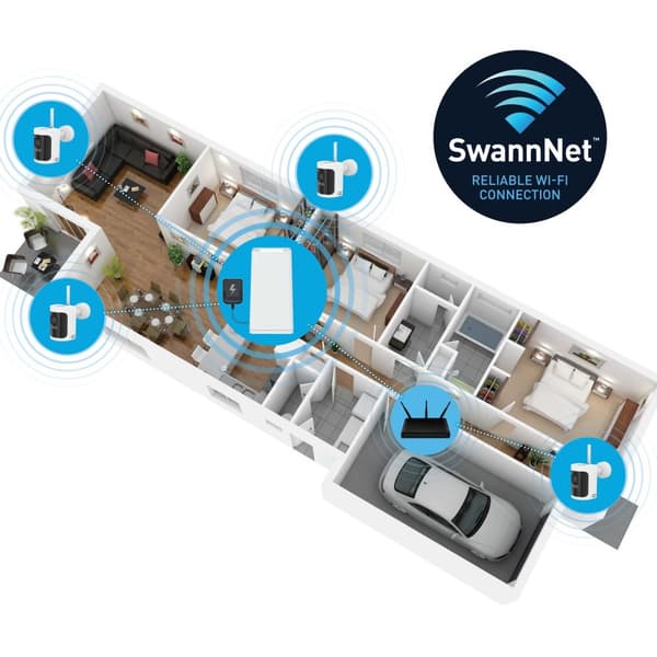 Swann Allsecure4K™  4-Pack Camera Wireless Security System inkl 64GB SD Card Hub