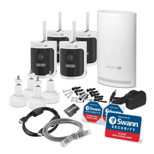 Swann Allsecure4K™  4-Pack Camera Wireless Security System inkl 64GB SD Card Hub