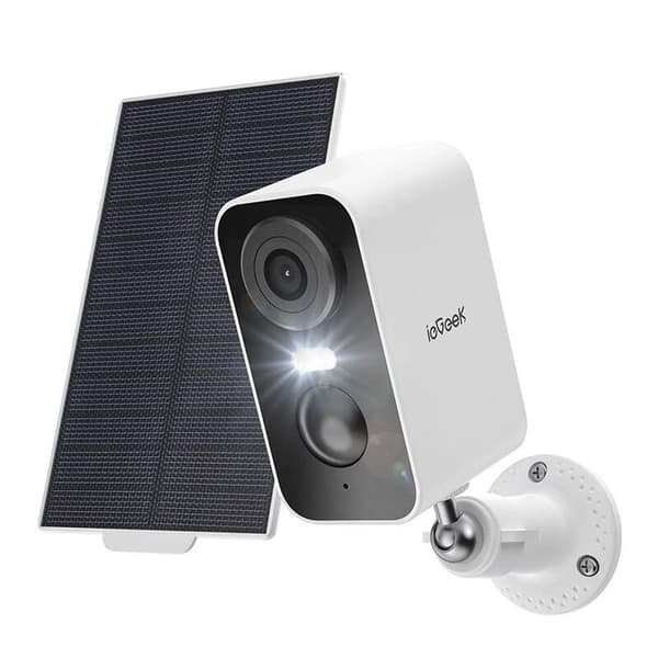 Trådløst 3MP WiFi utendørskamera ieGeek ZS-GX3S hvit med solcellepanel