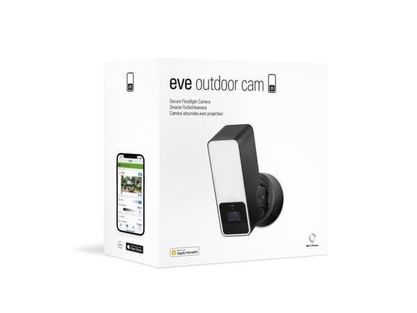 Eve Outdoor Cam, Ulkona, Langallinen & langaton, Seinä, Musta, Valkoinen, Laatikko, IP55