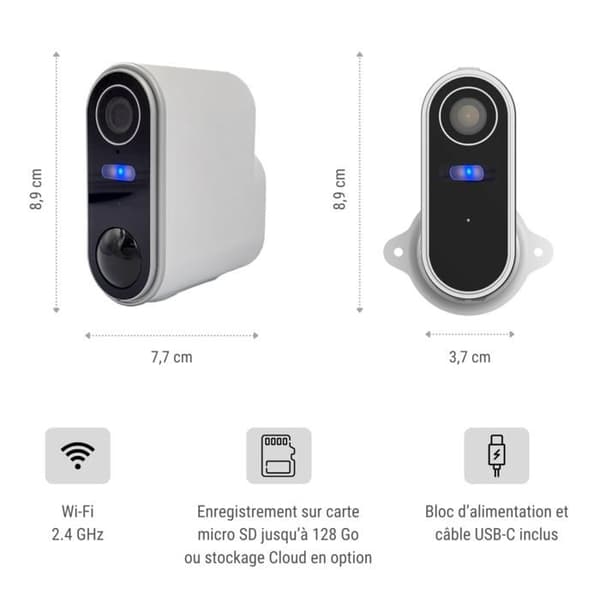 Trådlös utomhusövervakningskamera med solpanel Konyks Camini Air 2 Solar