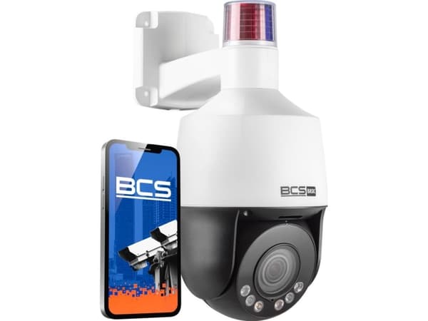 BCS IP-kamera 5 Mpx PTZ-kamera BCS-B-SIP154SR5L1, jossa on valo- ja äänihälytykset
