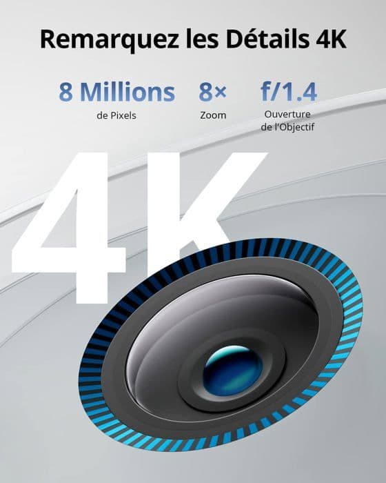 eufy Security eufyCam S330 - WiFi-övervakningskamera - 4K-upplösning - Solenergi - Färg Night Vision - Kräver HomeBase 3
