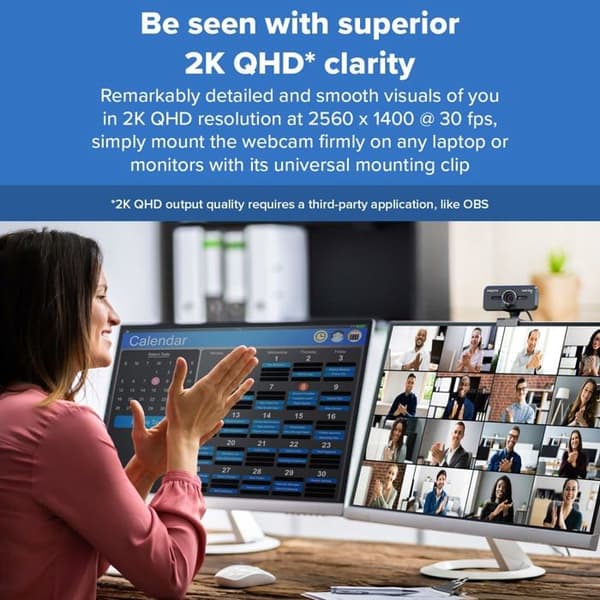 Creative Labs Creative Live! Cam Sync - V3 - Webbkamera - Farbe - 5 MP - 2560 x 1440 - 1080p, 1440p - Ljud - USB2.0 - YUY2