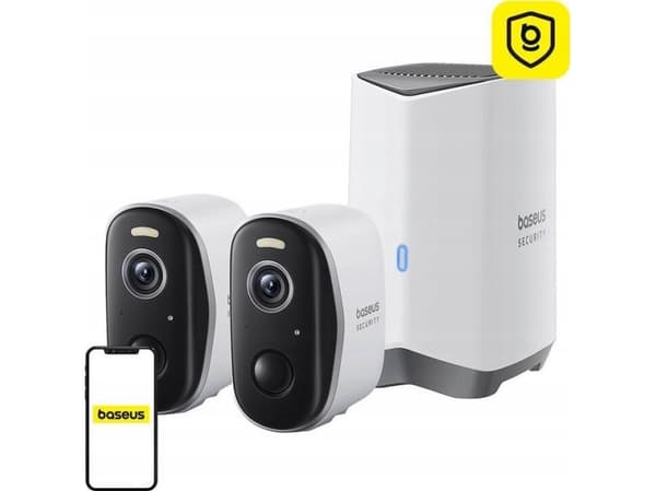 Baseus N1 Plus 2K utendørs kamerasett (hvit)