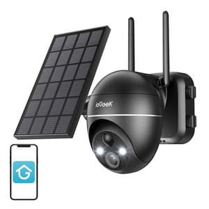 Trådløst 5MP WiFi udendørs kamera ieGeek ZS-GX4S sort med solpanel