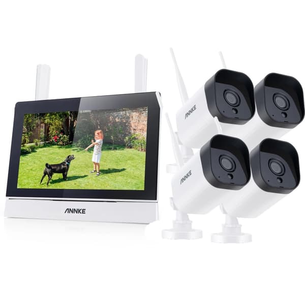 SANNCE Trådløst NVR Kit, 4 stk. 3MP Kameraer, 7" LCD Skærm,2T, 4CH NVR 2 stk. kamera