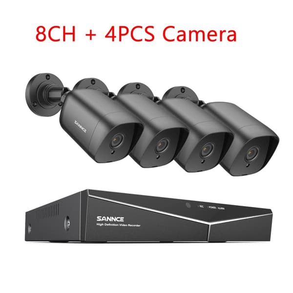 SANNCE 8CH DVR CCTV-system, 5MP upplösning, rörelsedetektering,1080P 8PCS DVR Kit-a, 2T