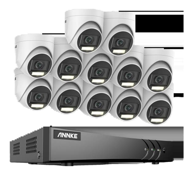 16CH Sikkerhedskamera System, 5MP Høj Opløsning, Avanceret Bevægelsesdetektion,16CH 12PCS Sæt, 2T