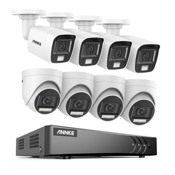 Säkerhetskamerasystem, 5MP högupplöst, 8CH DVR med nattseende,8CH DVR 8Pcs Kit-c, Ingen