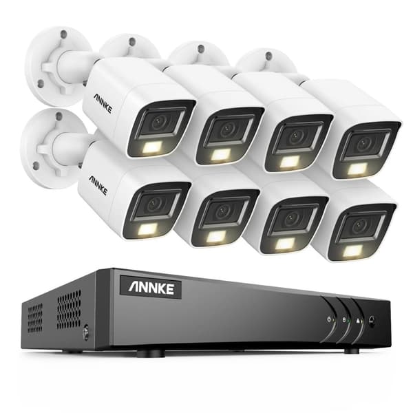 Säkerhetskamerasystem, 5MP högupplöst, 8CH DVR med nattseende,8CH DVR 8Pcs Kit-c, Ingen