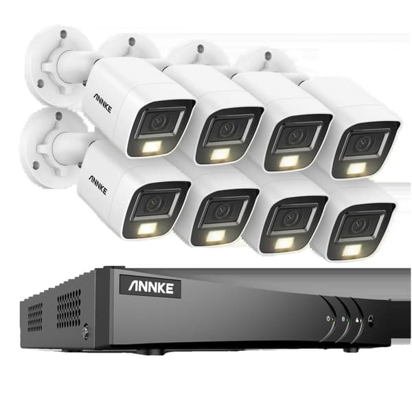 Säkerhetskamerasystem, 5MP högupplöst, 8CH DVR med nattseende,8CH DVR 8Pcs Kit-c, Ingen