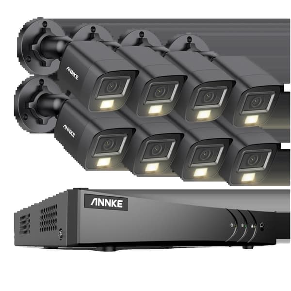 Säkerhetskamerasystem, 5MP högupplöst, 8CH DVR med nattseende,8CH DVR 8Pcs Kit-c, Ingen