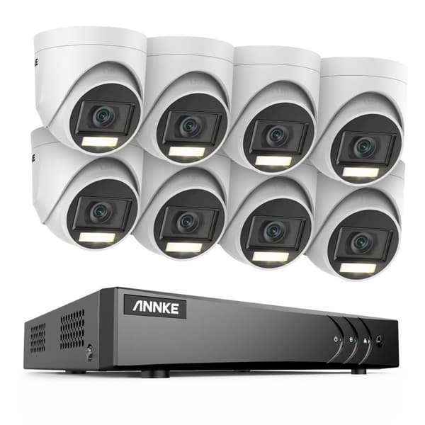Säkerhetskamerasystem, 5MP högupplöst, 8CH DVR med nattseende,8CH DVR 8Pcs Kit-c, Ingen