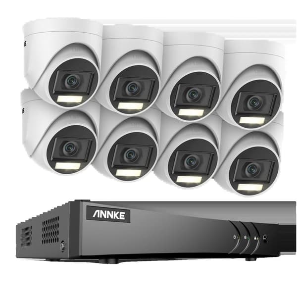 Säkerhetskamerasystem, 5MP högupplöst, 8CH DVR med nattseende,8CH DVR 8Pcs Kit-c, Ingen